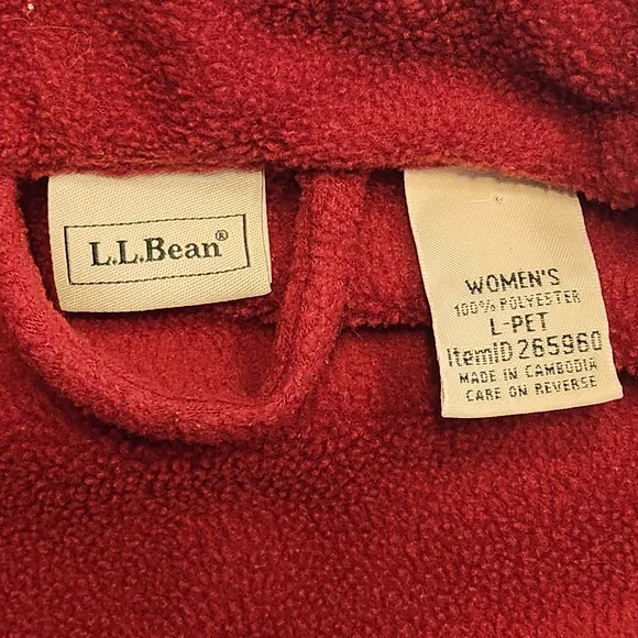 LL Bean Womens Petite Large Polyester Robe Red - Picture 12 of 13